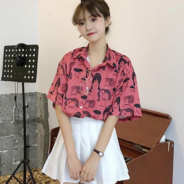 ladies print blouse cartoon print women blouses shirt loose short sleeve summer shirt1, White
ladies print blouse cartoon print women blouses shirt loose short sleeve summer shirt1, White