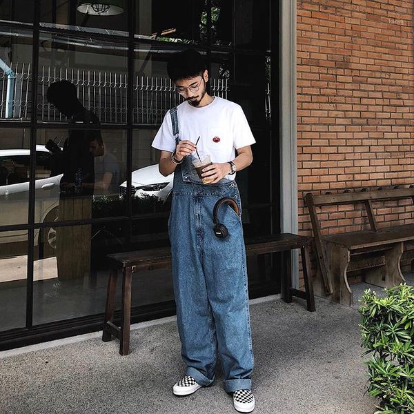 new 2018 men's clothing gd hair stylist fashion vintage hip-hop loose couple jeans bib pants singer costumes1, Blue
new 2018 men's clothing gd hair stylist fashion vintage hip-hop loose couple jeans bib pants singer costumes1, Blue