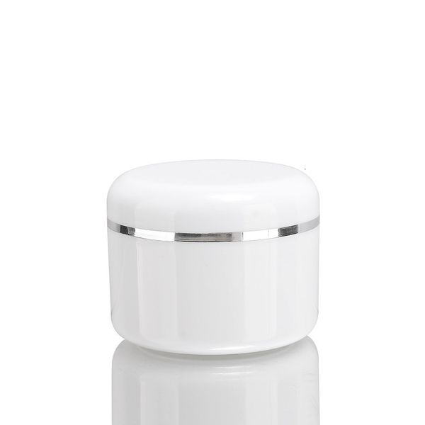 white with lid empty refillable cosmetic plastic jars make up face cream lotion storage container
white with lid empty refillable cosmetic plastic jars make up face cream lotion storage container