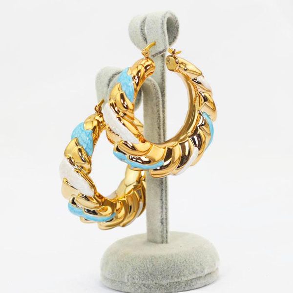 new teal blue white fashion hoop earrings large big size copper jewelry tyre enamel wedding events earrings for women ea045, Golden;silver
new teal blue white fashion hoop earrings large big size copper jewelry tyre enamel wedding events earrings for women ea045, Golden;silver