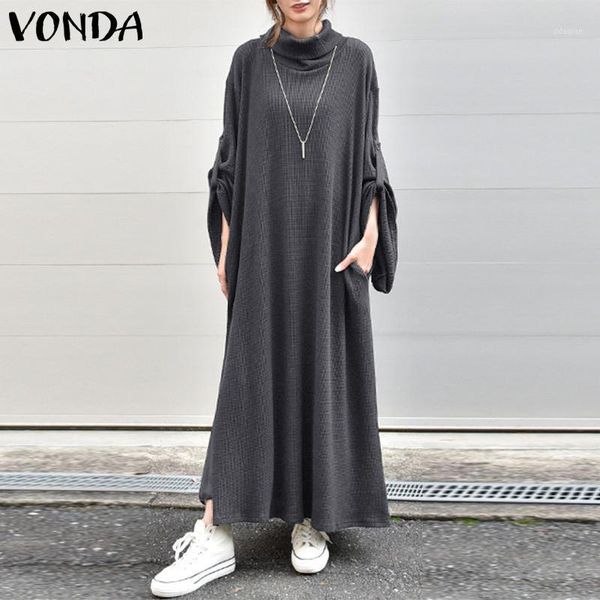 casual dresses long sleeve maxi dress women's turtleneck sundress vonda fashion solid loose 2021 split vestidos robe s-5xl1, Black;gray
casual dresses long sleeve maxi dress women's turtleneck sundress vonda fashion solid loose 2021 split vestidos robe s-5xl1, Black;gray