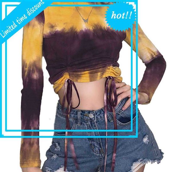 fashion tie-dye track long mouw around the neck t-shirts for women casual suumer, White
fashion tie-dye track long mouw around the neck t-shirts for women casual suumer, White