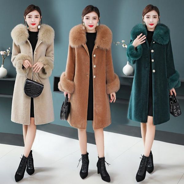 women's fur & faux 2021 fashion women coat winter elegant luxury hooded single breasted oversized, Black
women's fur & faux 2021 fashion women coat winter elegant luxury hooded single breasted oversized, Black