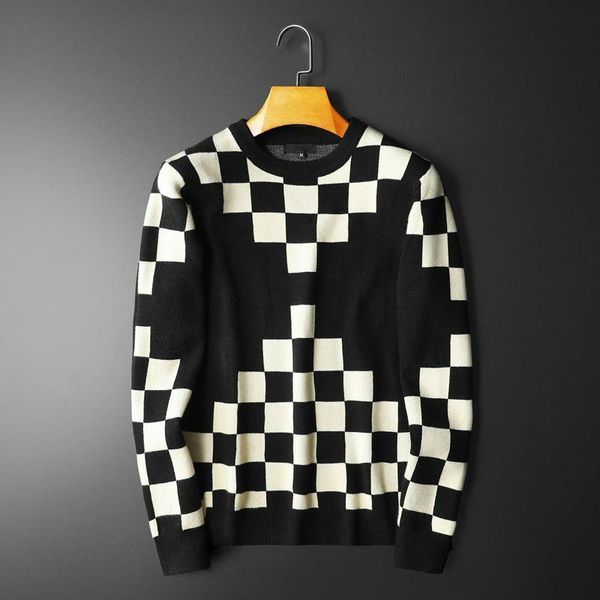men's sweaters sweater men winter 2021 knitwear knitted jersey navidad hombre black and white check fashion heren, White;black
men's sweaters sweater men winter 2021 knitwear knitted jersey navidad hombre black and white check fashion heren, White;black