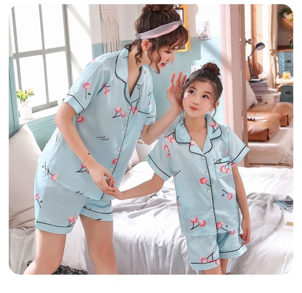 boys & girls cartoon design pajamas sets 5 style summer family matching outfits 2-11t kids & mother silk-like home wear +pants=2pcs/set, Blue
boys & girls cartoon design pajamas sets 5 style summer family matching outfits 2-11t kids & mother silk-like home wear +pants=2pcs/set, Blue
