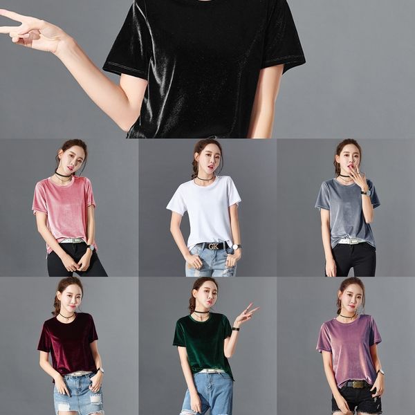 rkrnp 2020 new large women's t-shirt t-shirtgold velvet round neck t-shirt sleeve women's short 1002 fagor, White
rkrnp 2020 new large women's t-shirt t-shirtgold velvet round neck t-shirt sleeve women's short 1002 fagor, White