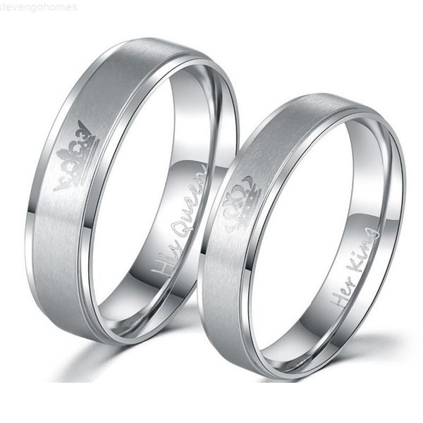king fashion diy couple jewelry her modyle new and his queen stainless steel wedding rings for women men, Silver
king fashion diy couple jewelry her modyle new and his queen stainless steel wedding rings for women men, Silver