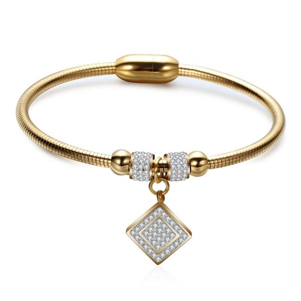 New Square Crystal Bracelets Bangles Clasp With Snake Chain Fashion Stainless Steel Wedding Jewelry Bangle for Women, Black
New Square Crystal Bracelets Bangles Clasp With Snake Chain Fashion Stainless Steel Wedding Jewelry Bangle for Women, Black
