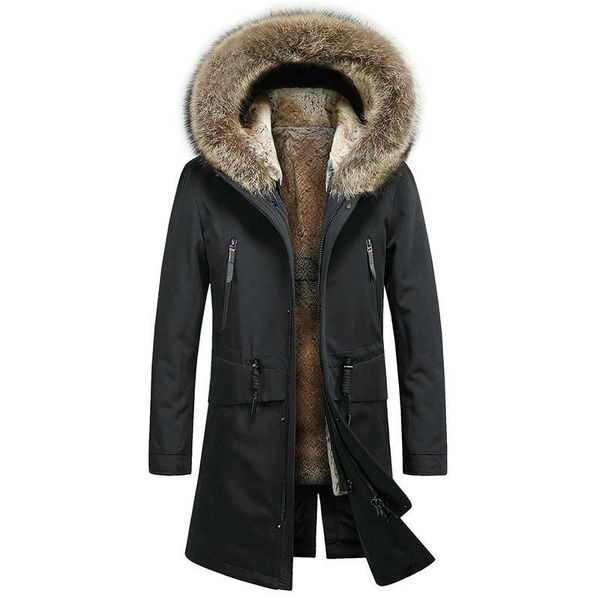 men's leather & faux real fur coat men natural liner raccoon collar hooded parka warm plus size winter sp18d9636e yy702, Black
men's leather & faux real fur coat men natural liner raccoon collar hooded parka warm plus size winter sp18d9636e yy702, Black