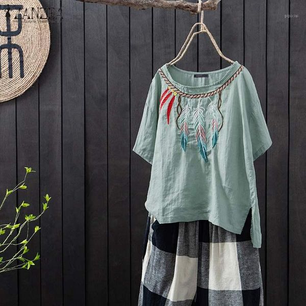 women vintage embroidery shirts zanzea 2020 summer short sleeve blouses female casual cotton office lady work tunic blusas1, White
women vintage embroidery shirts zanzea 2020 summer short sleeve blouses female casual cotton office lady work tunic blusas1, White
