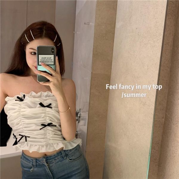 korean chic summer new strapless solid color kawaii bow sleeveless chest wrap basis full sleeve women's knitting coat kg-932, White
korean chic summer new strapless solid color kawaii bow sleeveless chest wrap basis full sleeve women's knitting coat kg-932, White