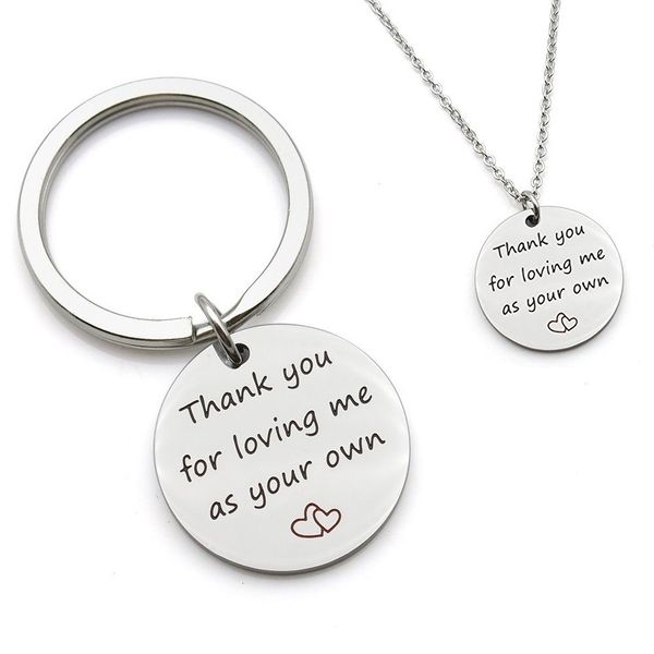 thank you for loving me as your own stainless steel pendant necklace family jewelry charm keychains keyrings christmas gifts, Slivery;golden
thank you for loving me as your own stainless steel pendant necklace family jewelry charm keychains keyrings christmas gifts, Slivery;golden