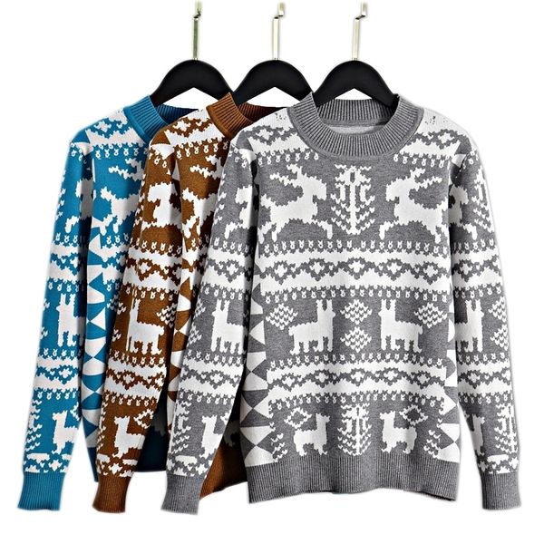gigogou nordic style women's sweater autumn winter pullovers jacquard knit thick warm crew neck christmas sweaters pull 201204, White;black
gigogou nordic style women's sweater autumn winter pullovers jacquard knit thick warm crew neck christmas sweaters pull 201204, White;black