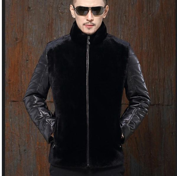 men's fur & faux 6xl men casual coats fashion large size patchwork stand collar male overcoats pu leather jackets outwear j1608, Black
men's fur & faux 6xl men casual coats fashion large size patchwork stand collar male overcoats pu leather jackets outwear j1608, Black