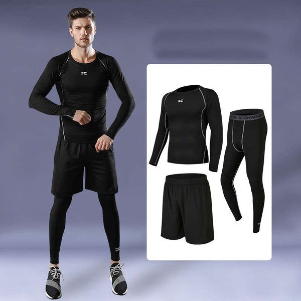 fitness suit men's autumn winter gym training quick drying long sleeve pants basketball clothes tights, Black;gray
fitness suit men's autumn winter gym training quick drying long sleeve pants basketball clothes tights, Black;gray