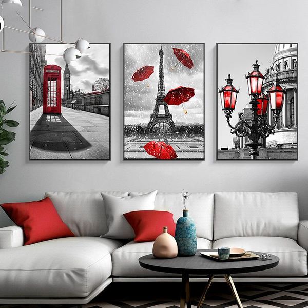 black white modern red city building canvas wall art poster print paris street red umbrella booth decoration painting for home
black white modern red city building canvas wall art poster print paris street red umbrella booth decoration painting for home