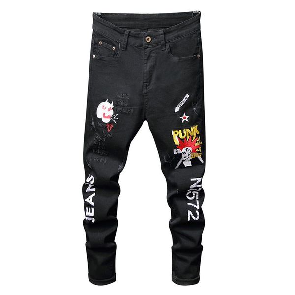 moruancle men's skull letters embroidered black ripped jeans trendy streetwear slim stretch denim pants, Blue
moruancle men's skull letters embroidered black ripped jeans trendy streetwear slim stretch denim pants, Blue
