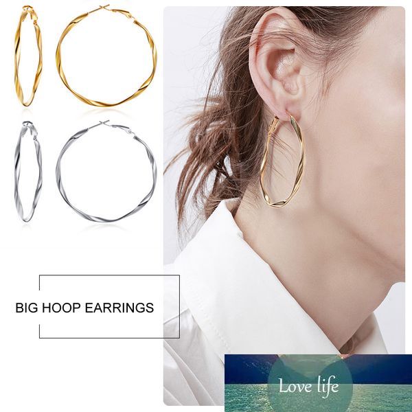 twist stainless steel big hoop earrings gold color charm circle earrings for women, Golden;silver
twist stainless steel big hoop earrings gold color charm circle earrings for women, Golden;silver