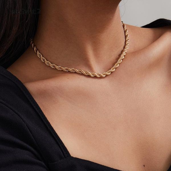 ingesight.z punk twisted metal choker necklace vintage mix color thick curb short clavicle necklaces collar for women jewelry, Silver
ingesight.z punk twisted metal choker necklace vintage mix color thick curb short clavicle necklaces collar for women jewelry, Silver