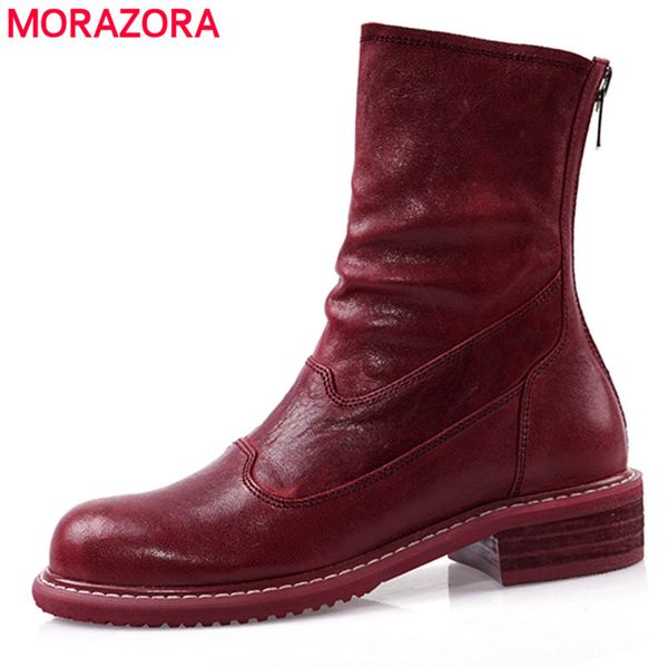 morazora 2020 genuine leather boots women zip round toe autumn motorcycle western boots vintage punk ankle boots 1026, Black
morazora 2020 genuine leather boots women zip round toe autumn motorcycle western boots vintage punk ankle boots 1026, Black