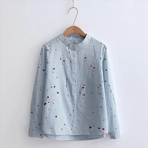 women blouses and fashion ladies long sleeve print button korean shirt casual blouse stand collar plus size women clothing, White
women blouses and fashion ladies long sleeve print button korean shirt casual blouse stand collar plus size women clothing, White