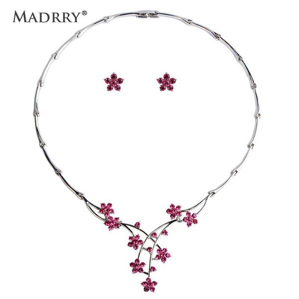 madrry bridal wedding jewelry sets necklace & earrings gold-color red rhinestone collar flower brincos female party schmuck sets, Silver
madrry bridal wedding jewelry sets necklace & earrings gold-color red rhinestone collar flower brincos female party schmuck sets, Silver