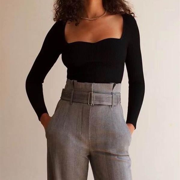 2021 new retro sweetheart petal square neck slim thick stretch knitted hollow base shirt women pullover sweater1, White;black
2021 new retro sweetheart petal square neck slim thick stretch knitted hollow base shirt women pullover sweater1, White;black