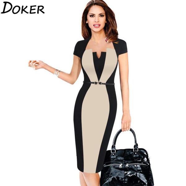 2020 new elegant short sleeve office work dress women plus size patckwork midi pencil dresses ladies slim evening party dress, Black;gray
2020 new elegant short sleeve office work dress women plus size patckwork midi pencil dresses ladies slim evening party dress, Black;gray