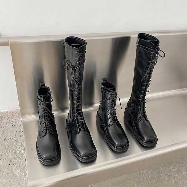2020 brand women platform knee high boots ins cool stylish long boots for woman lace up chunky outsole women winter shoes1, Black
2020 brand women platform knee high boots ins cool stylish long boots for woman lace up chunky outsole women winter shoes1, Black