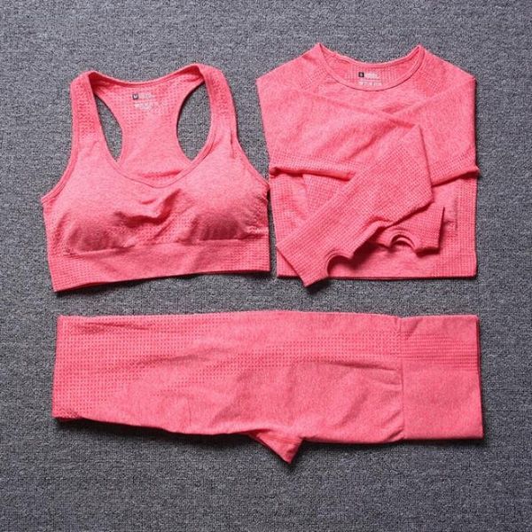 yoga outfits 3 pcs seamless set women fitness clothing sportswear woman padded push-up strappy sports long sleeve bra+gym leggings suits, White;red
yoga outfits 3 pcs seamless set women fitness clothing sportswear woman padded push-up strappy sports long sleeve bra+gym leggings suits, White;red