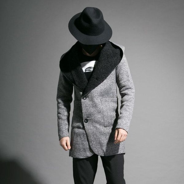 2020 black men's winter korean slim suede coat personality trendiness male hooded thick with velvet warm coat
2020 black men's winter korean slim suede coat personality trendiness male hooded thick with velvet warm coat