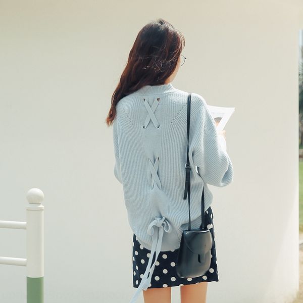 new korean version of autumn and winter 2020 simple and sweet design feeling back pullover cross strap loose round neck pullover sweater for, White;black
new korean version of autumn and winter 2020 simple and sweet design feeling back pullover cross strap loose round neck pullover sweater for, White;black