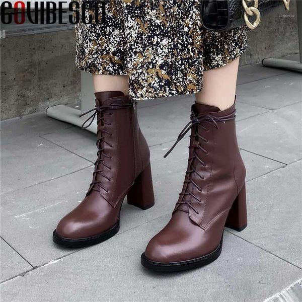 covibesco autumn winter casual women ankle boots genuine leather shoes woman thick heels lace-up side zipper fashion basic boots1, Black
covibesco autumn winter casual women ankle boots genuine leather shoes woman thick heels lace-up side zipper fashion basic boots1, Black