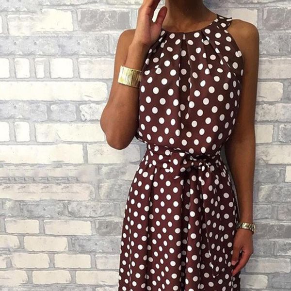 women halter dress summer fashion polka dot knee length dress sleeveless dresses off shoulder casual loose dress 2021 35, Black;gray
women halter dress summer fashion polka dot knee length dress sleeveless dresses off shoulder casual loose dress 2021 35, Black;gray