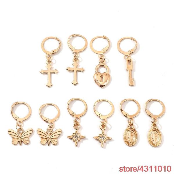 hoop & huggie small tiny earrings for women girl gold pearl butterfly heart cross crystal star lock triangle earring charm, Golden;silver
hoop & huggie small tiny earrings for women girl gold pearl butterfly heart cross crystal star lock triangle earring charm, Golden;silver