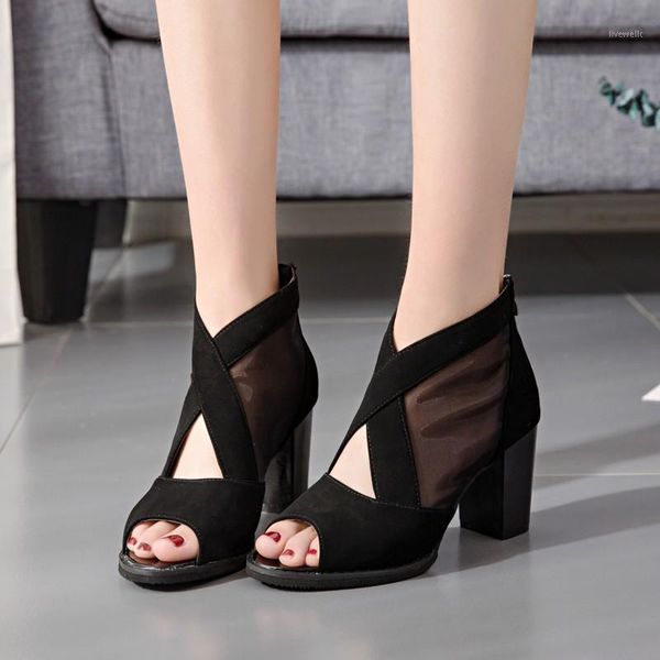 sandals 2021 summer women high heel shoes mesh breathable pomps zip pointed toe wedding party zapatillas mujer square heel1, Black
sandals 2021 summer women high heel shoes mesh breathable pomps zip pointed toe wedding party zapatillas mujer square heel1, Black