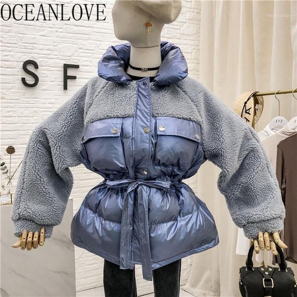 oceanlove lamb wool 2019 winter jacket women patchwork thick warm sashes parkas korean coat zipper lace up outwear 133411, Black
oceanlove lamb wool 2019 winter jacket women patchwork thick warm sashes parkas korean coat zipper lace up outwear 133411, Black