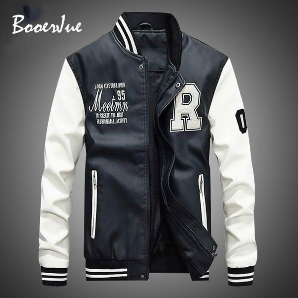 men pu faux leather jacket 2021 brand embroidery baseball jackets male winter warm fleece pilot bomber coat men's, Black;brown
men pu faux leather jacket 2021 brand embroidery baseball jackets male winter warm fleece pilot bomber coat men's, Black;brown