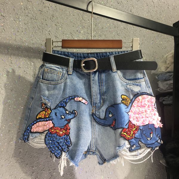 cartoon dumbo sequined diamond denim shorts new summer loose wide leg hole shorts students shorts women casual c1008, Black;white
cartoon dumbo sequined diamond denim shorts new summer loose wide leg hole shorts students shorts women casual c1008, Black;white