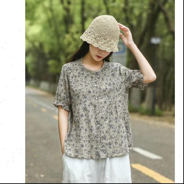 vintage little flowers print single breasted cotton short sleeve cardigan shirt women 2021 drop shipping good quality, White
vintage little flowers print single breasted cotton short sleeve cardigan shirt women 2021 drop shipping good quality, White