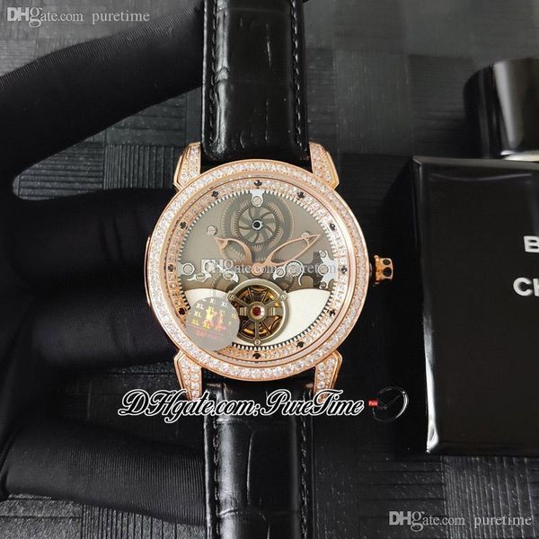 2022 classico 799-99 tourbillon automatic mens watch diamonds bezel rose gold gray white dial diamond markers black leather puretime limited, Slivery;brown
2022 classico 799-99 tourbillon automatic mens watch diamonds bezel rose gold gray white dial diamond markers black leather puretime limited, Slivery;brown