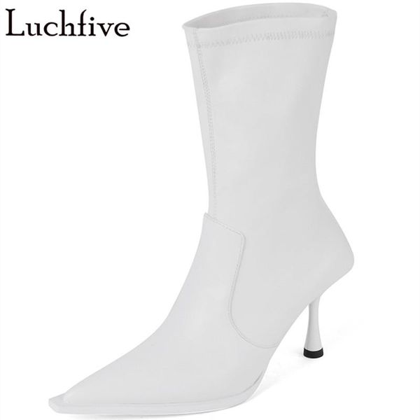 runway pointy toe short boots women genuine leather ladies shoes thin high heels white ankle boots, Black
runway pointy toe short boots women genuine leather ladies shoes thin high heels white ankle boots, Black