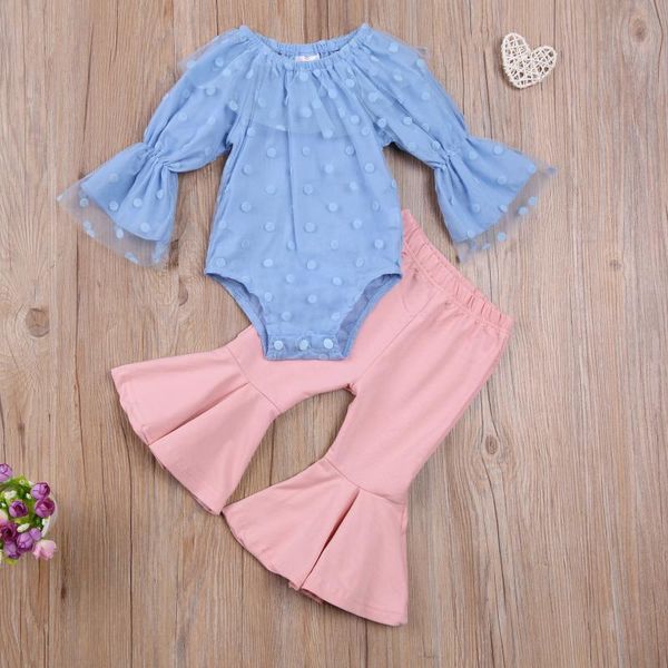 polka dot lace bodysuit flare pants two piece sets toddler baby girl clothes solid ruffle collar long sleeve romper pants set, White
polka dot lace bodysuit flare pants two piece sets toddler baby girl clothes solid ruffle collar long sleeve romper pants set, White