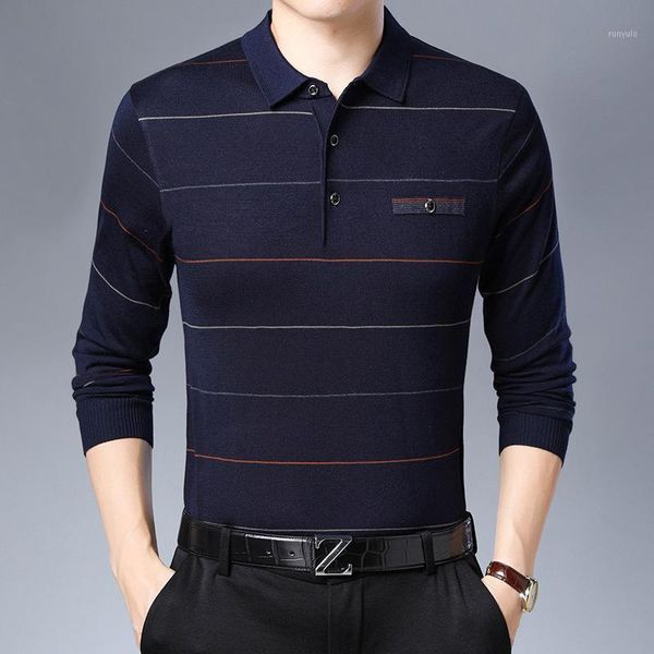 high-end brand men's thin long-sleeved pullover business casual stretch loose bottoming shirt male striped straight sweater 4xl1, White;black 
high-end brand men's thin long-sleeved pullover business casual stretch loose bottoming shirt male striped straight sweater 4xl1, White;black