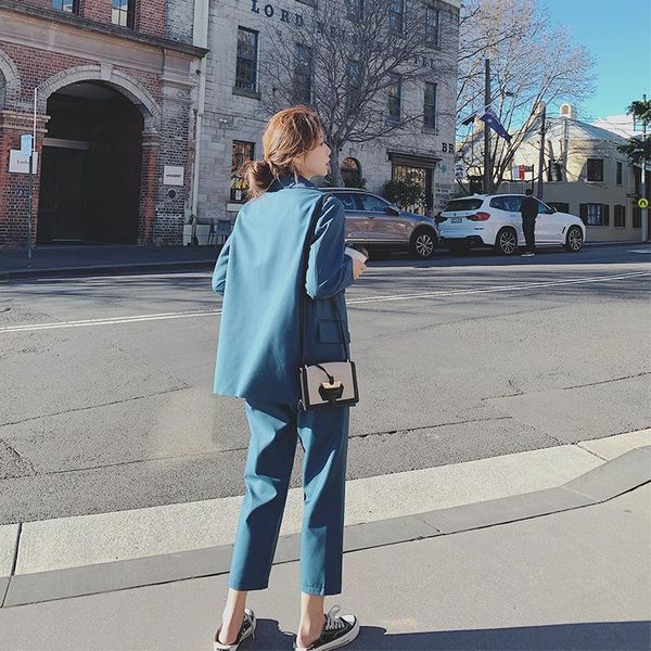 women's two piece pants fall 2021 korean online red chic small suit for foreign style fashion professional, White
women's two piece pants fall 2021 korean online red chic small suit for foreign style fashion professional, White