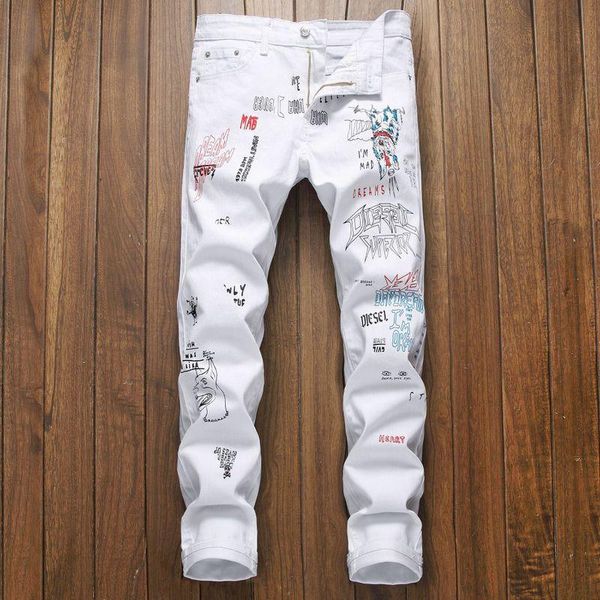 men's jeans letters printing white micro affixed cloth embroidery nightclub hole in small straight casual pants, 5648, Blue
men's jeans letters printing white micro affixed cloth embroidery nightclub hole in small straight casual pants, 5648, Blue