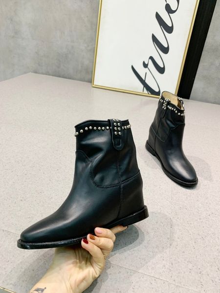 slope heel short boots women's inner height boots 2020 new winter frosted british martin boots short tube women, Black
slope heel short boots women's inner height boots 2020 new winter frosted british martin boots short tube women, Black