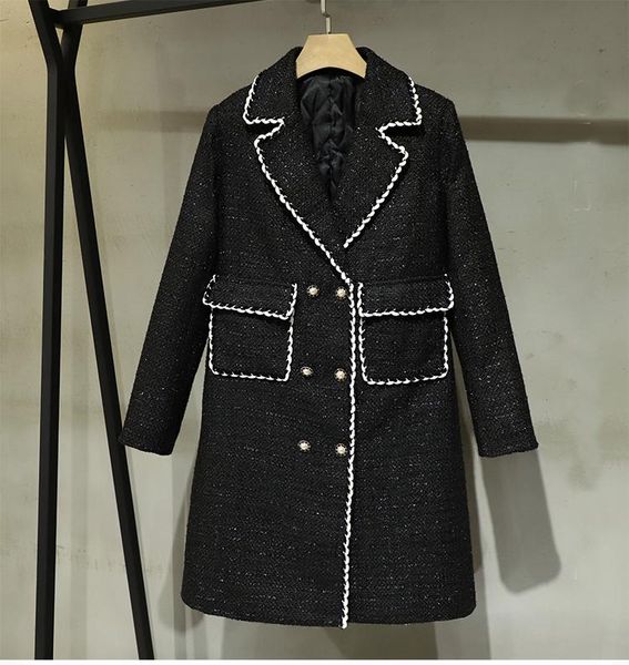 women's wool & blends 2021fw autumn luxury women fashion black pockets double breasted tweed jacket coat for female casual outerwear 11
women's wool & blends 2021fw autumn luxury women fashion black pockets double breasted tweed jacket coat for female casual outerwear 11