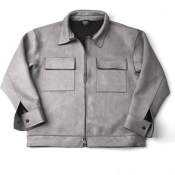 suede trucker jacket in grey/black winter thick zip coat six pockets styling men hip hop streetwear, Black;brown
suede trucker jacket in grey/black winter thick zip coat six pockets styling men hip hop streetwear, Black;brown