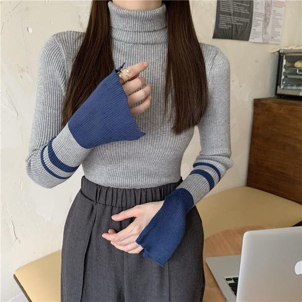 women's sweaters alien kitty simplicity pullovers women color matching sweater female autumn winter 2021 korean fashion daily turtlenec, White;black
women's sweaters alien kitty simplicity pullovers women color matching sweater female autumn winter 2021 korean fashion daily turtlenec, White;black
